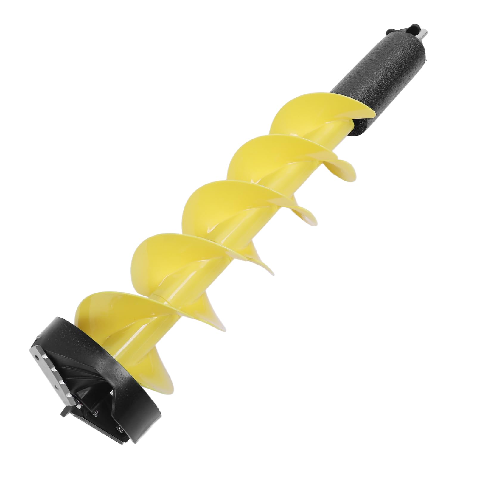 Ice auger in use by a fishing enthusiast