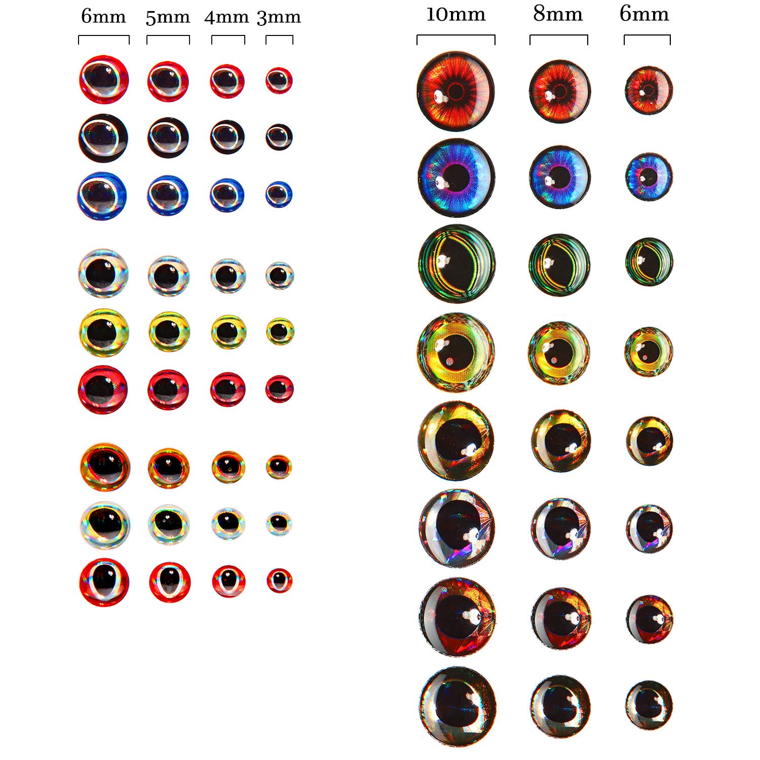 3D oval fishing eyes 4 mm epoxy resin