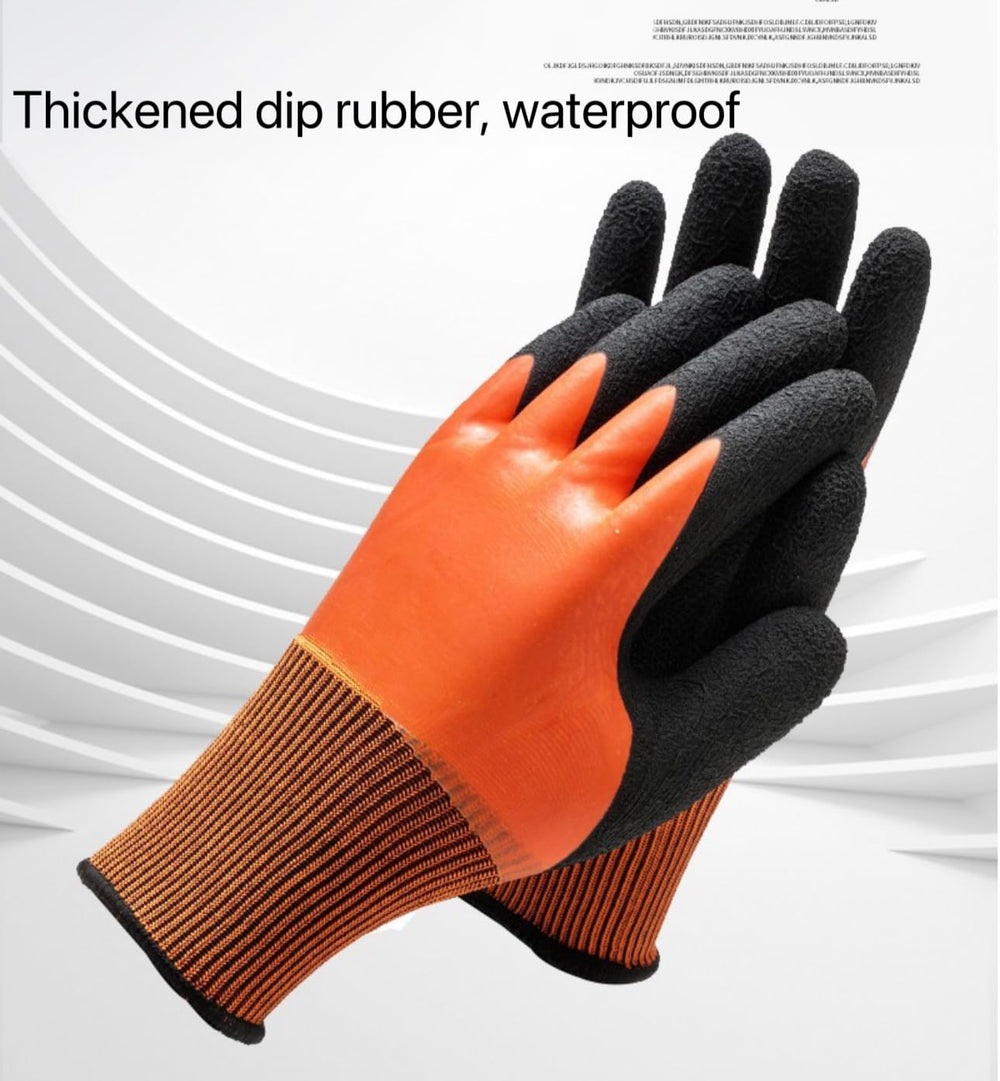 Gloves suitable for both men and women in orange color for fishing