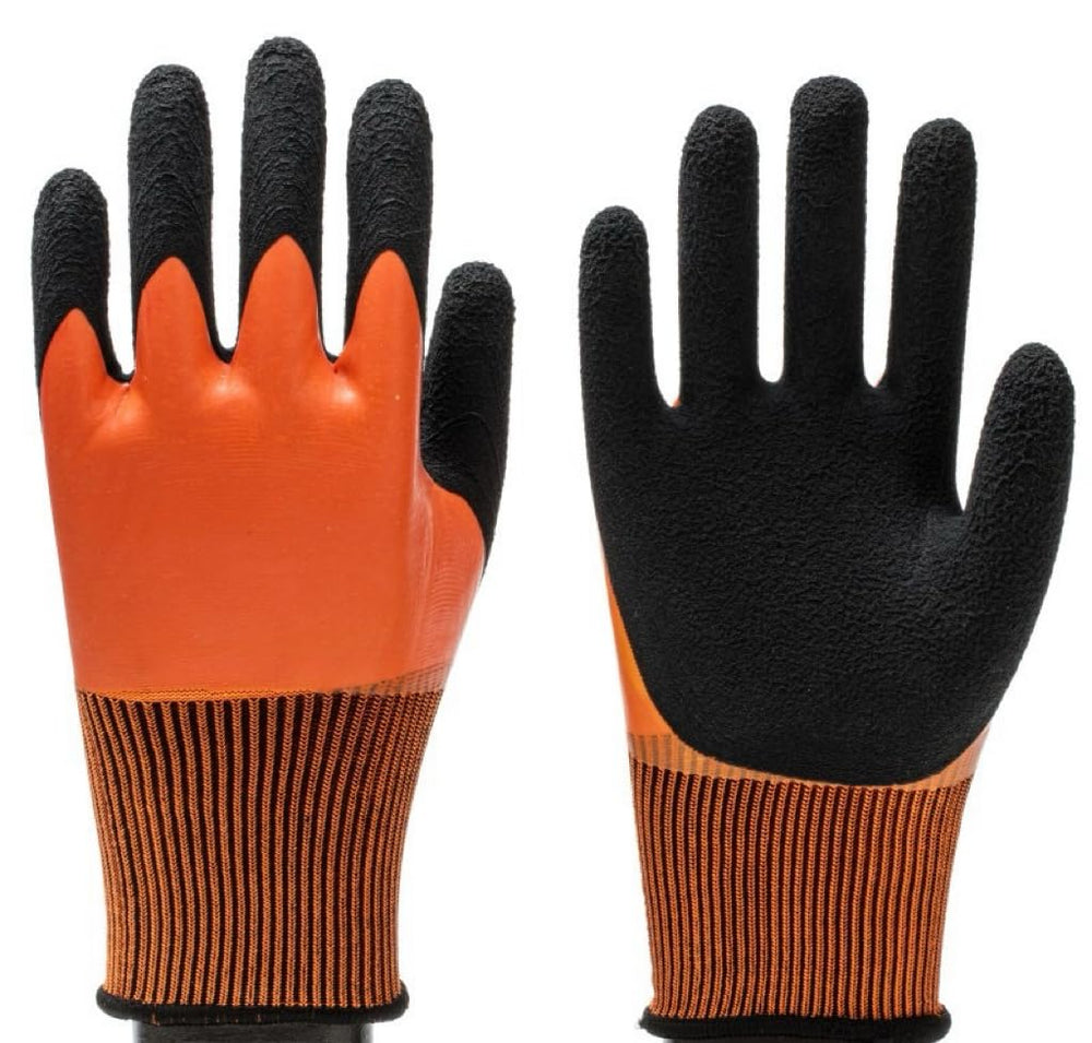 Orange waterproof fishing gloves set for outdoor fishing adventures