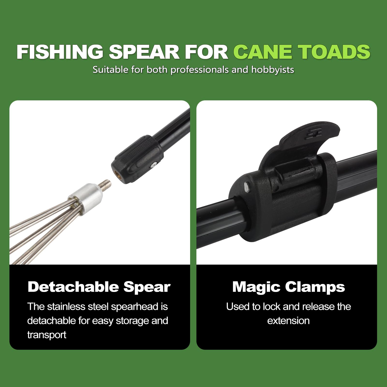 Harpoon spear used for cane toad removal in wildlife-friendly areas