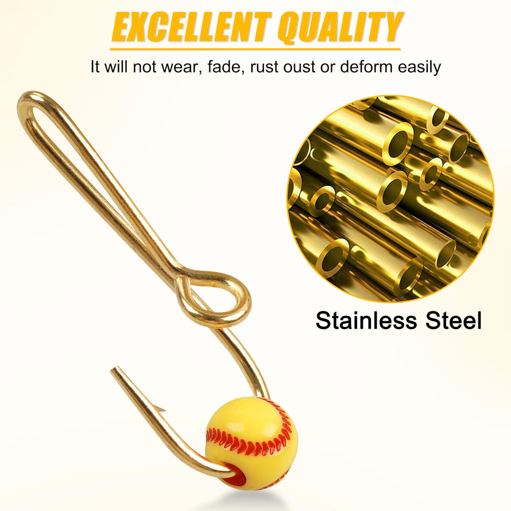 Flat-tip safe fishing hat pin with baseball bead