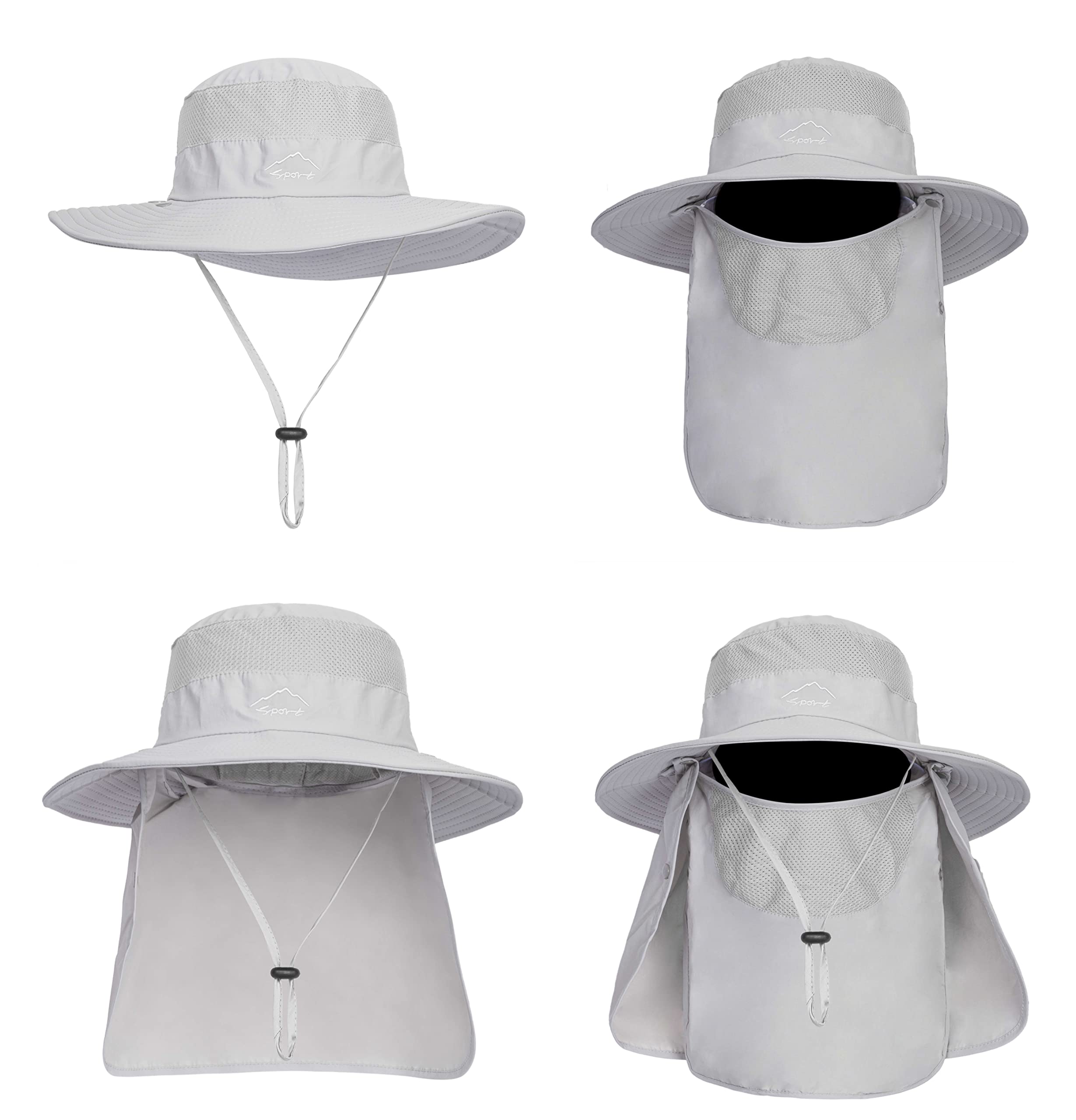 Back view of the hat showing neck flap design