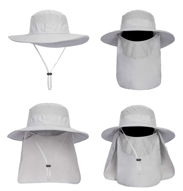 Back view of the hat showing neck flap design