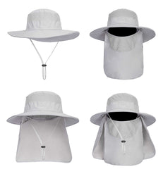 Back view of the hat showing neck flap design