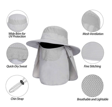 Adjustable chin strap and rear elastic drawstring