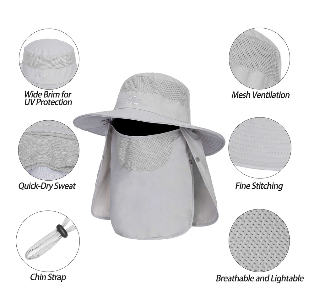 Adjustable chin strap and rear elastic drawstring