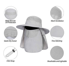 Adjustable chin strap and rear elastic drawstring