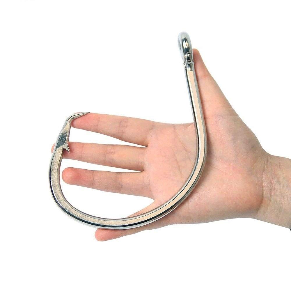Giant fishing hook 39960 28/0 stainless steel close-up