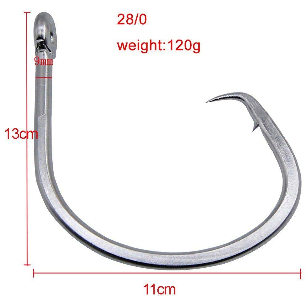 Heavy-duty big game fishing hook close-up