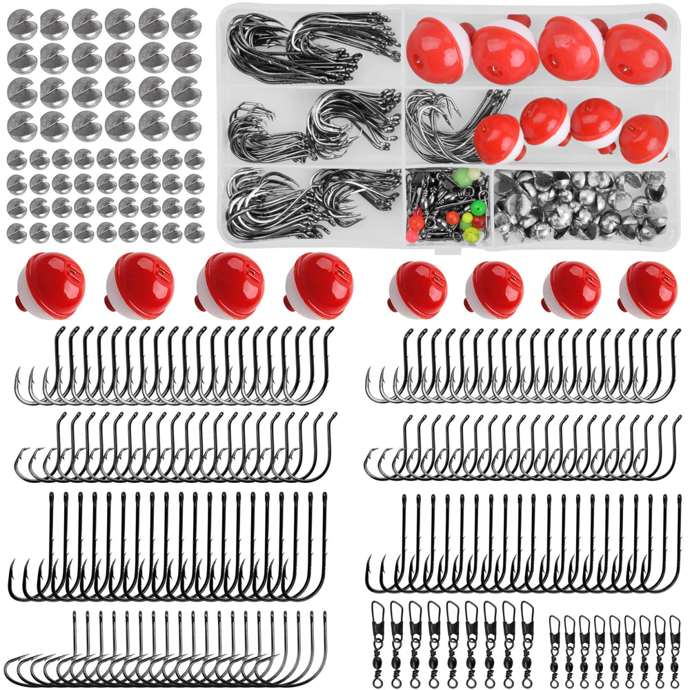 228-piece freshwater fishing tackle kit in portable box