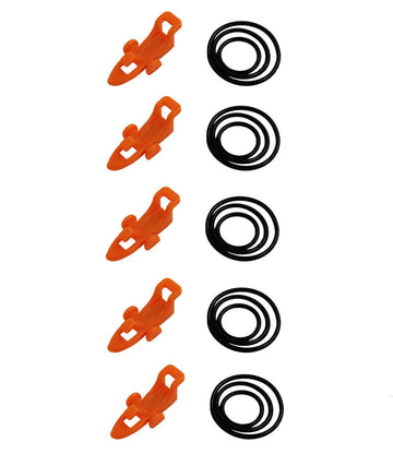 Orange fishing hooks keeper clip with rubber rings - product image 1