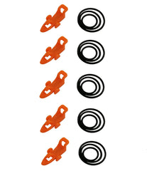 Orange fishing hooks keeper clip with rubber rings - product image 1