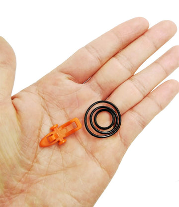 Orange fishing hooks keeper clip with rubber rings - product image 3