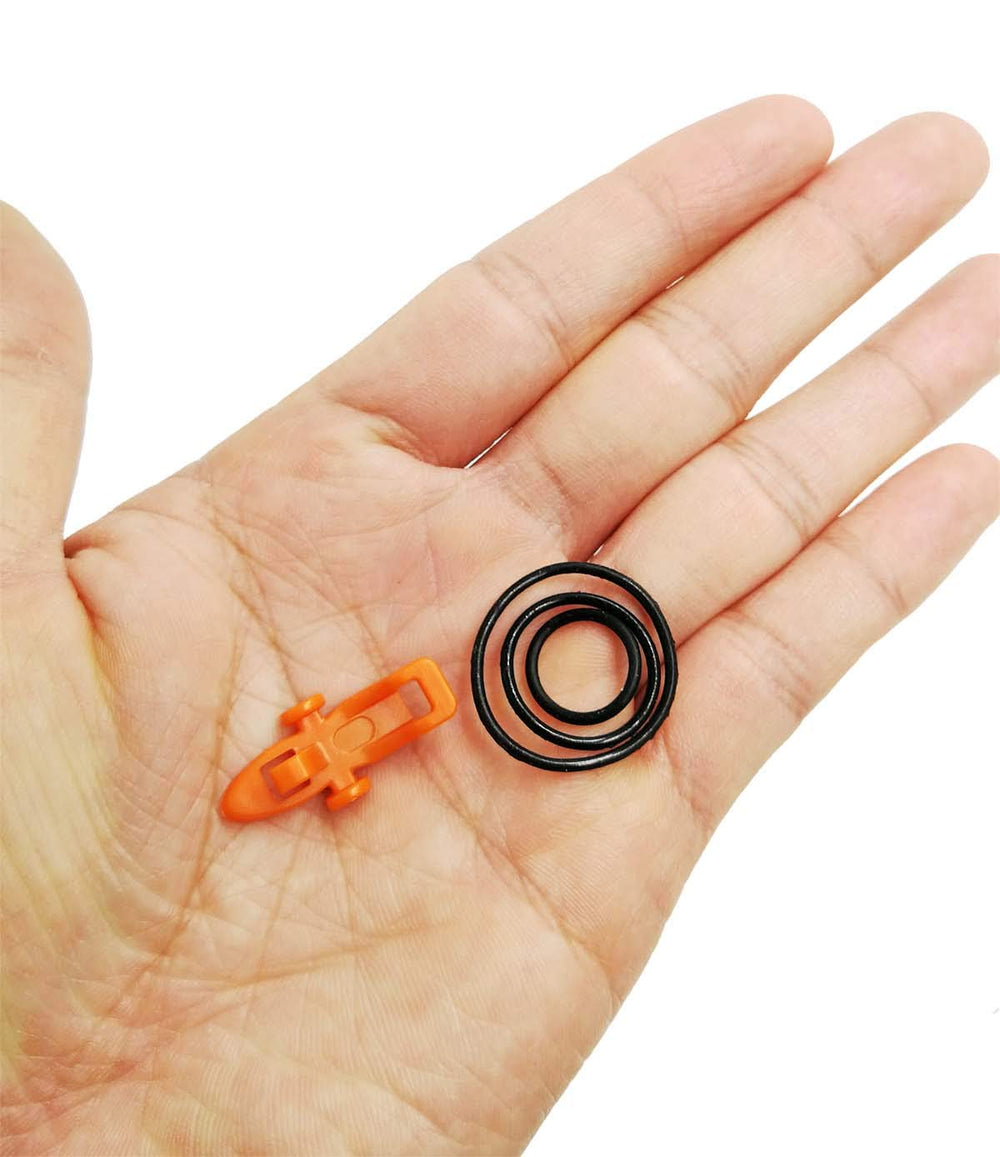 Orange fishing hooks keeper clip with rubber rings - product image 3