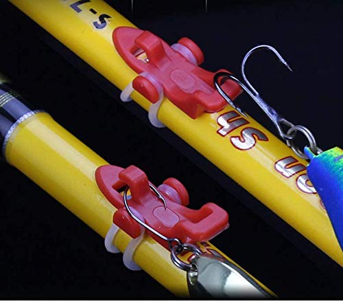 Orange fishing hooks keeper clip with rubber rings - product image 5