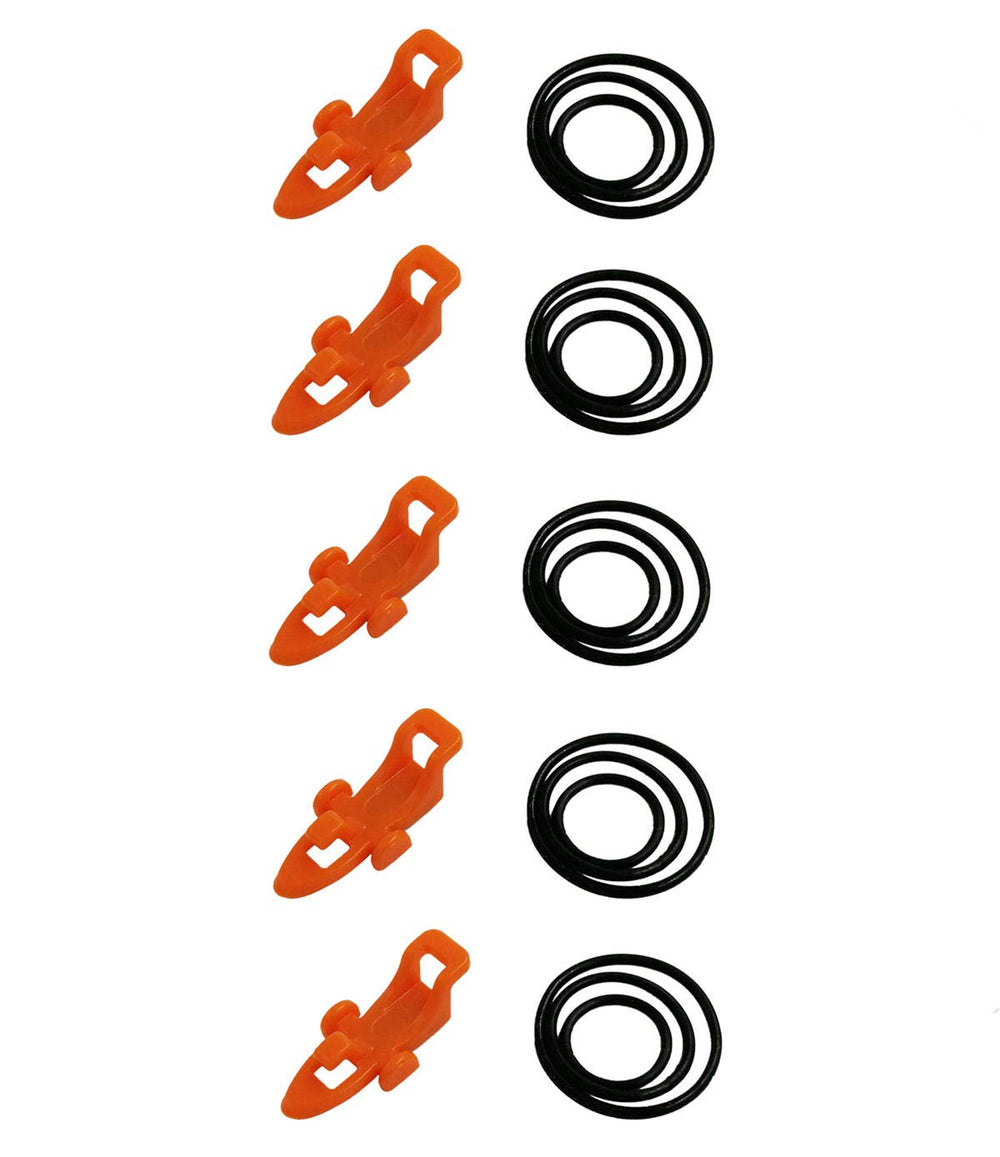 Orange fishing hooks keeper clip with rubber rings - product image 6