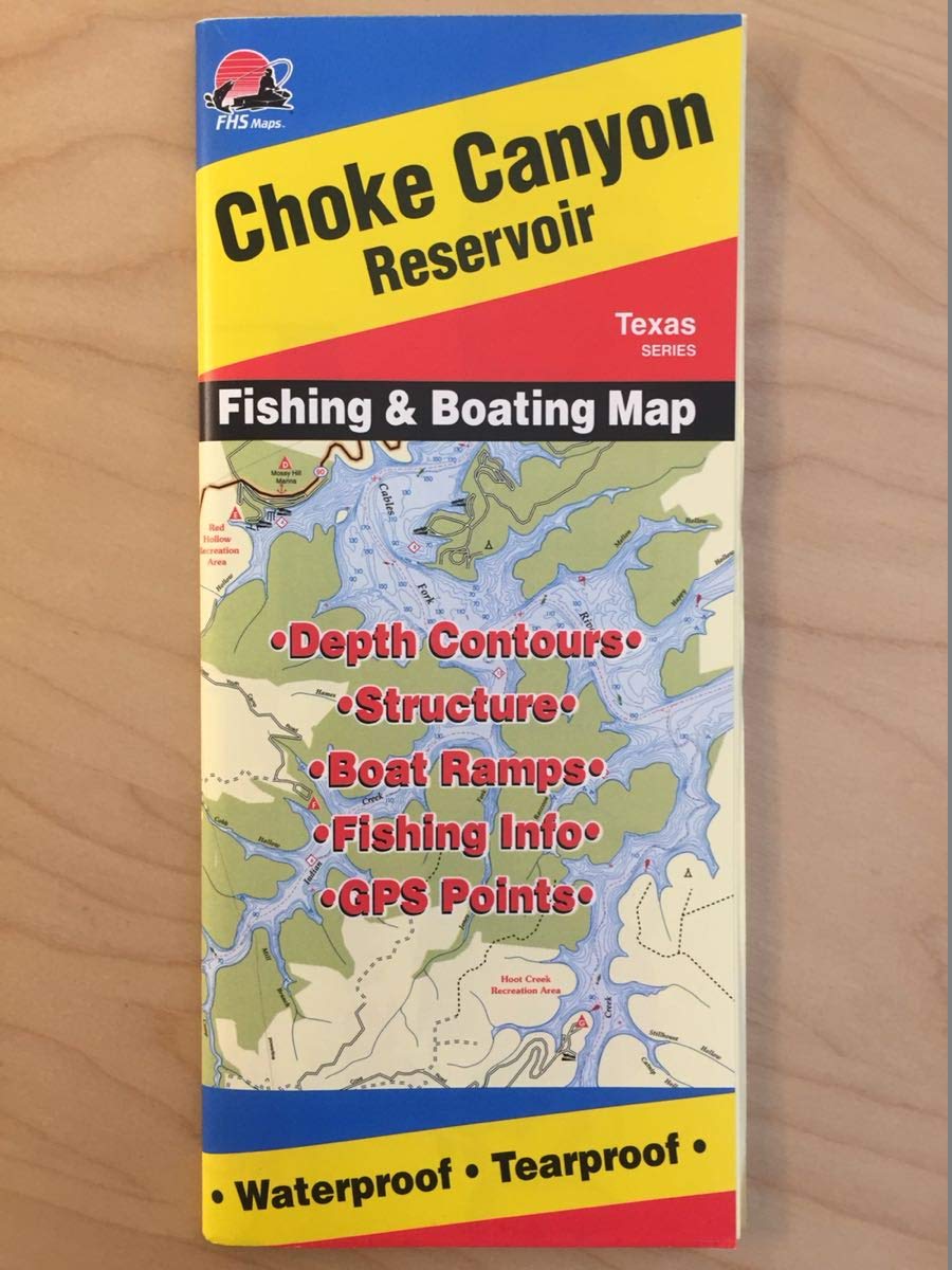 Fishing Hot Spots choke canyon reservoir map A420 aids planning and navigation on the water