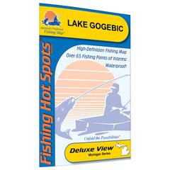 Fishing Hot Spots Gogebic Lake map cover with color-coded zones and boat access