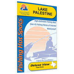 Fishing Hot Spots Palestine Map Lake shows key access points to plan successful lake outings.