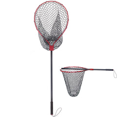Large fishing landing net with long non-telescopic aluminum handle