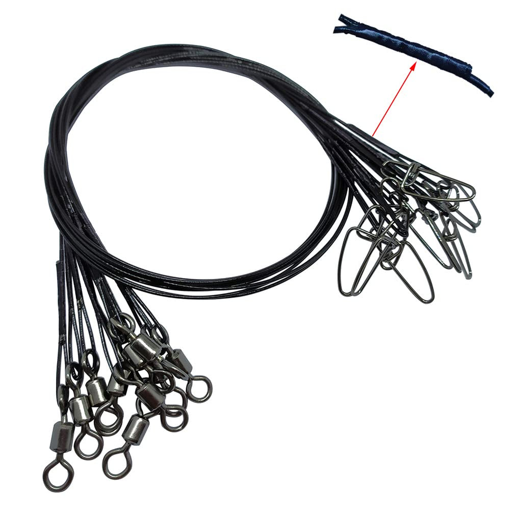 30-piece fishing leader wire set, 100lb rating, 50cm length