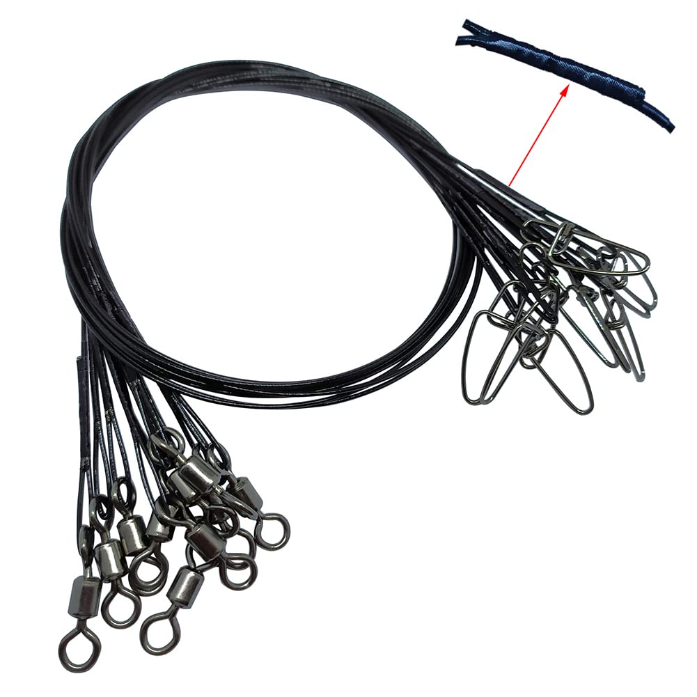 30-piece fishing leader wire set, 100lb rating, 50cm length