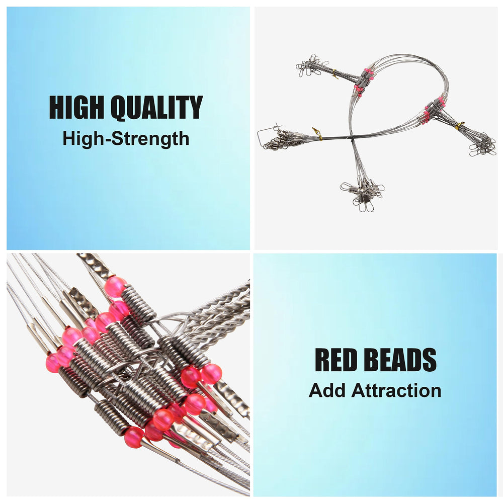 Abrasion and corrosion resistant stainless steel fishing leaders