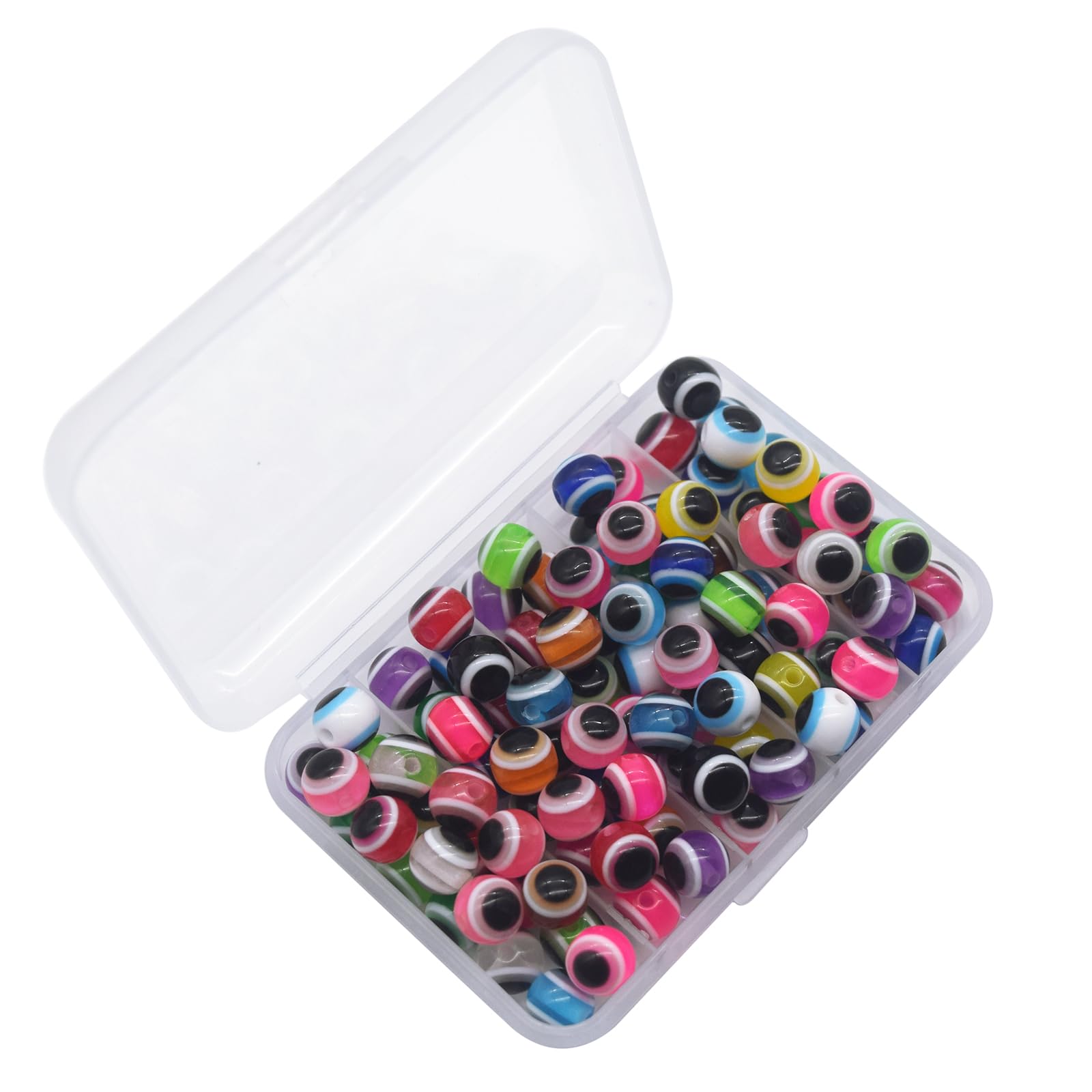 Assorted color fishing line beads 4-10mm - 100 pieces