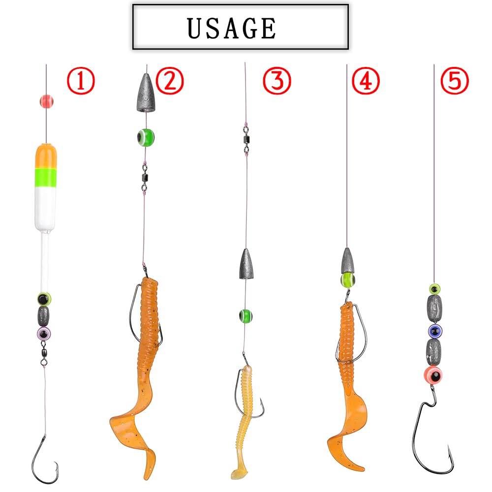 DIY fishing rig beads kit for fishing line and eye attachment