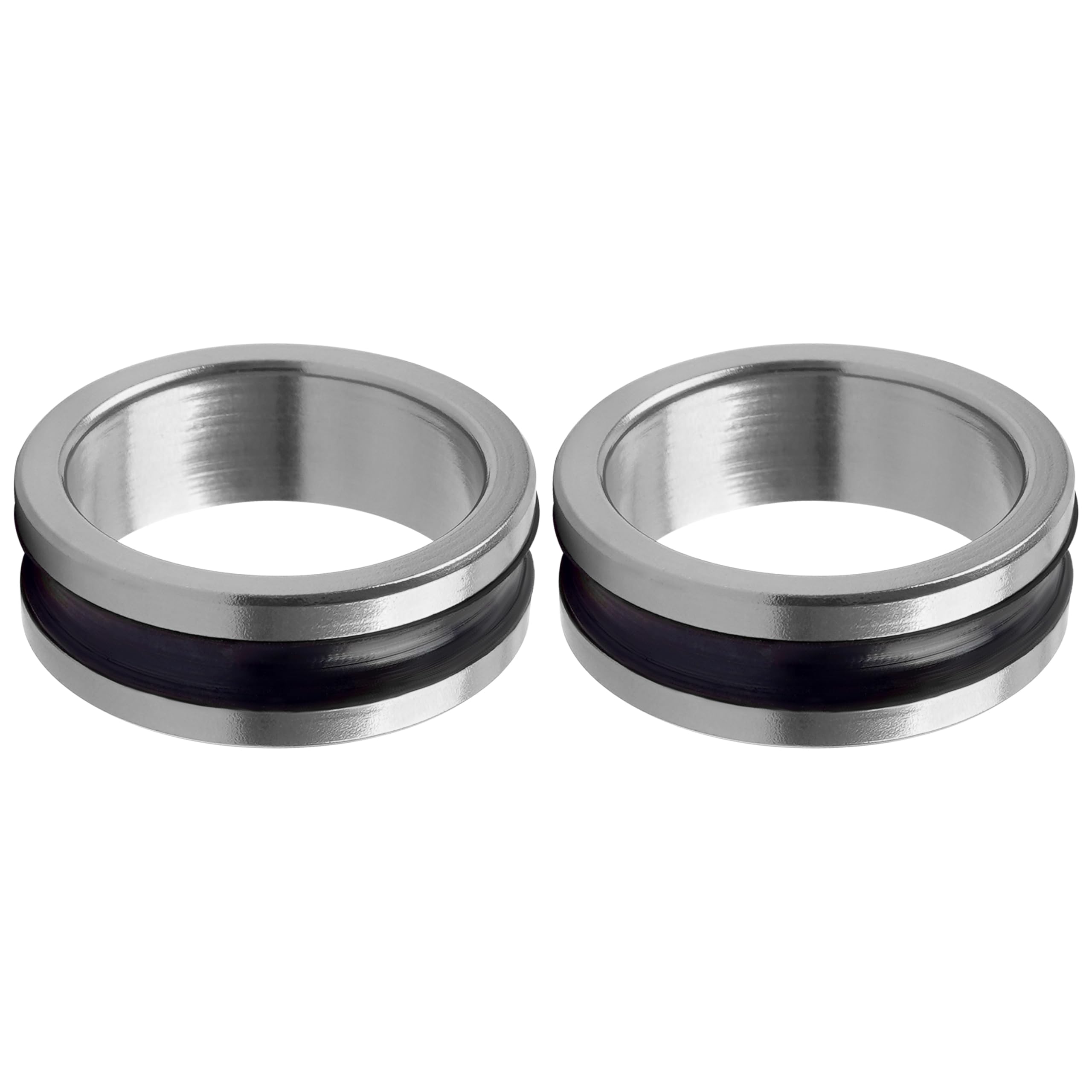 Two silver rings in a 2-pack for fresh and saltwater fishing