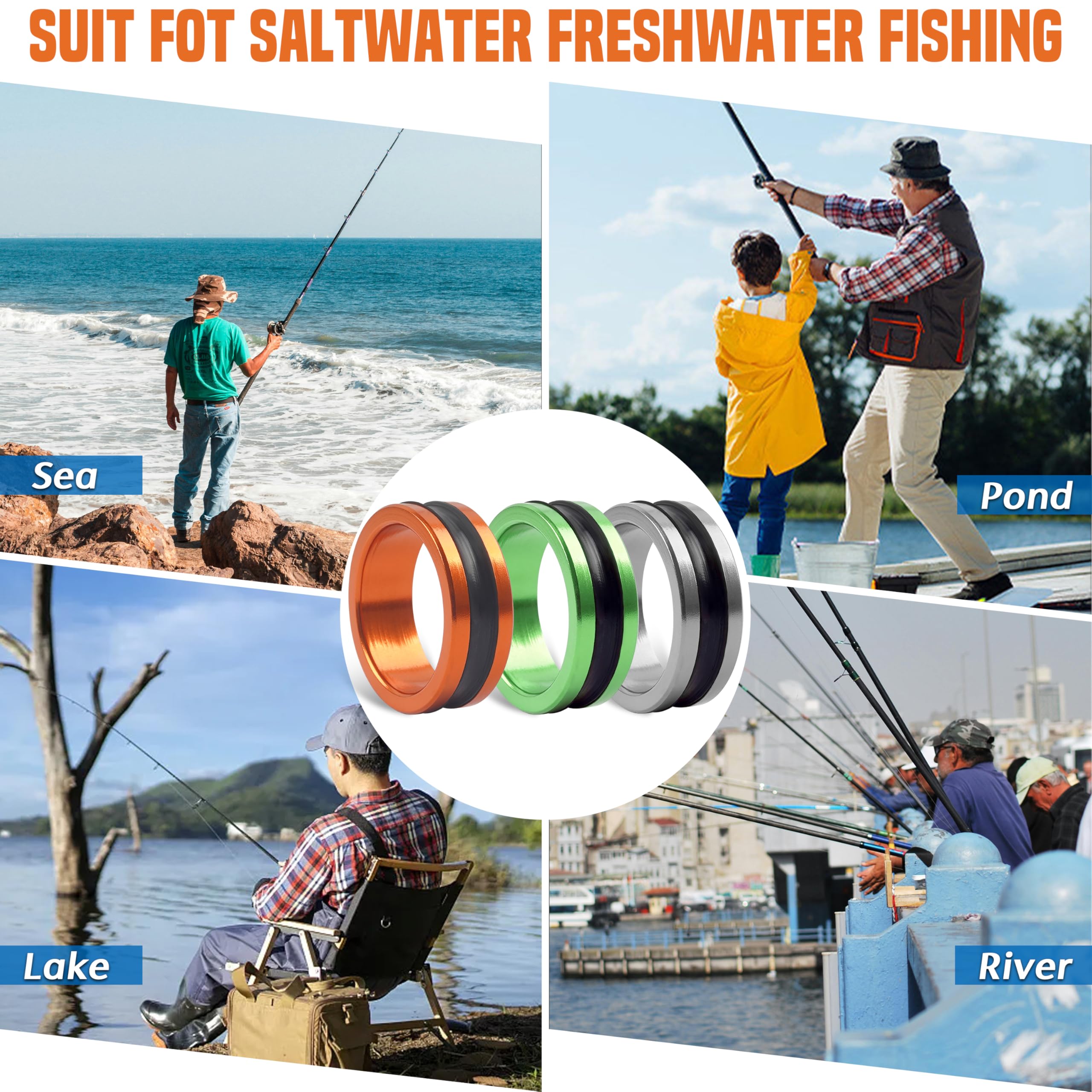 Complete 2-piece fishing line puller ring set