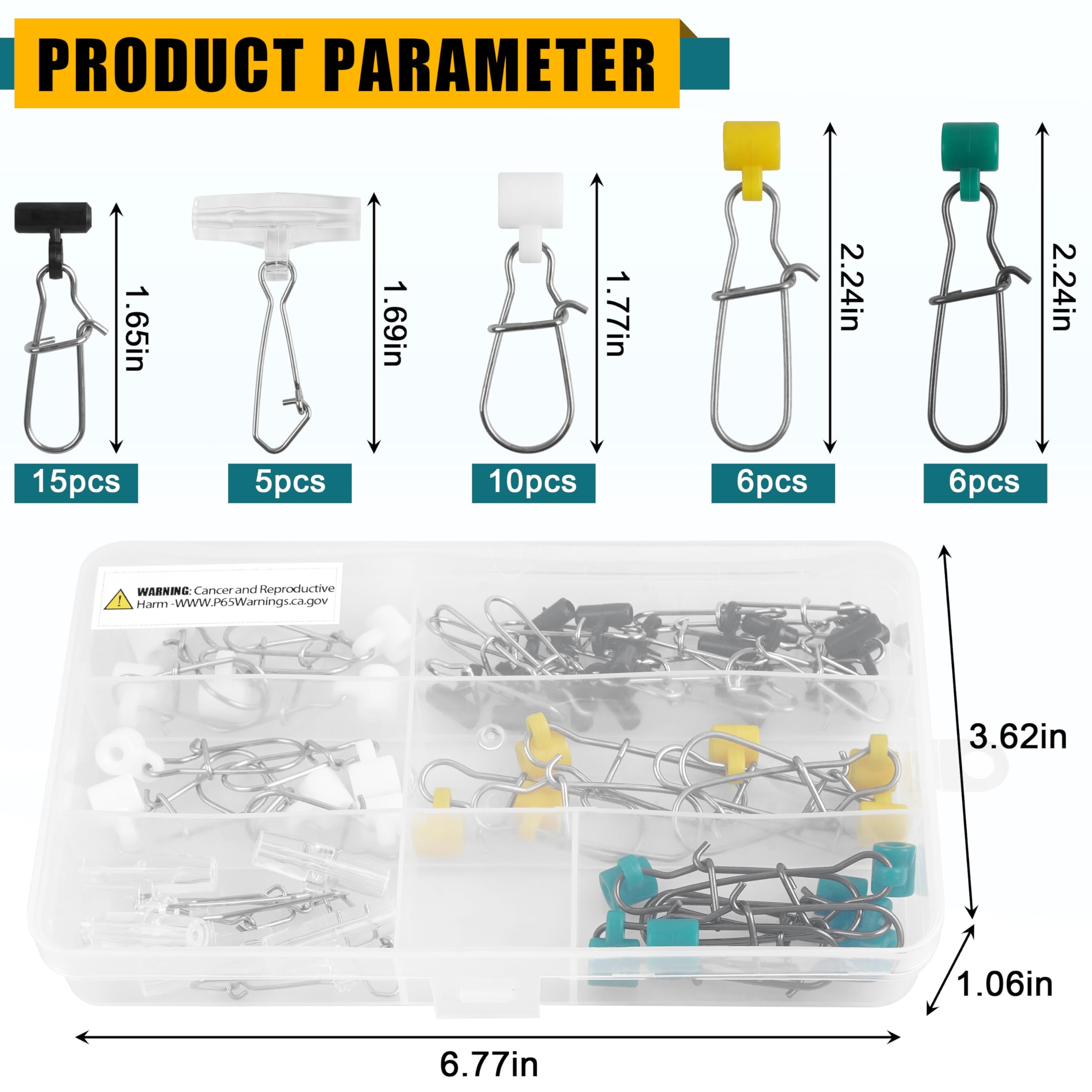 Black 15-piece sinker sliders