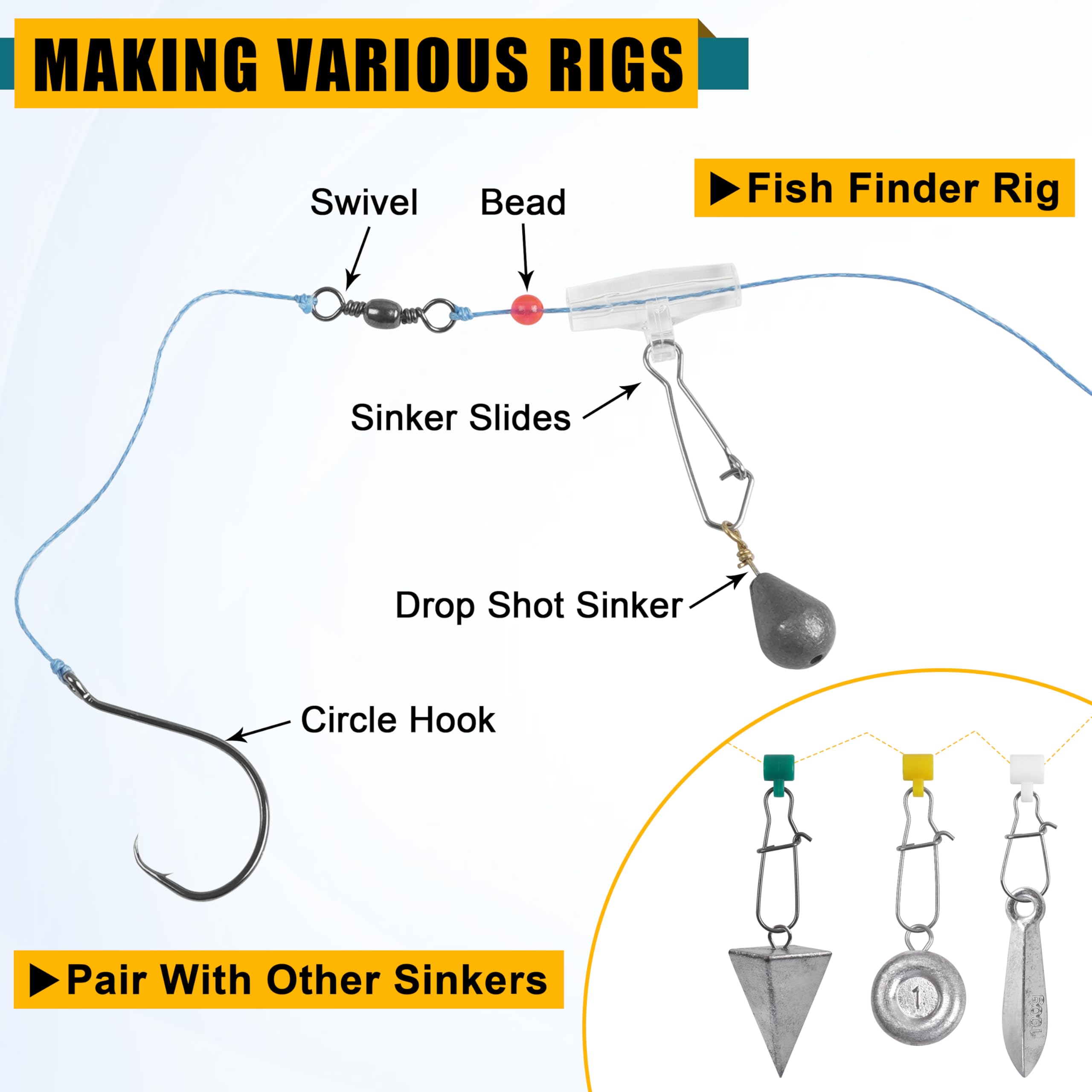 Green 6-piece sinker sliders