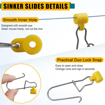 Yellow 6-piece sinker sliders