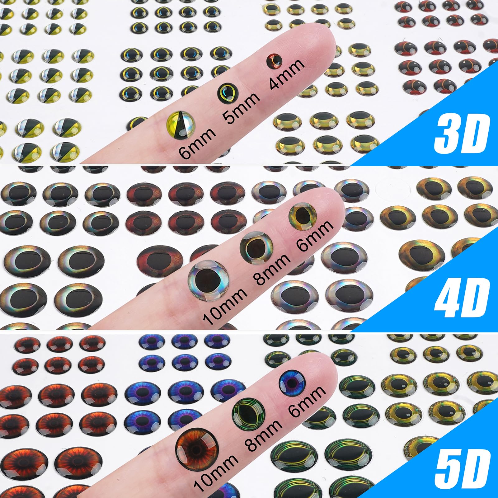 Epoxy domed fishing lure eye 5mm