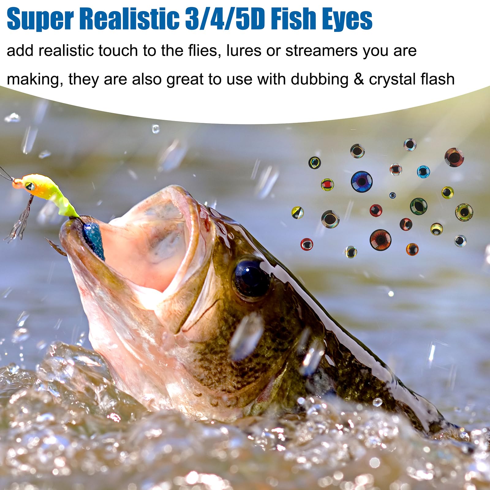 Epoxy domed fishing lure eye 6mm