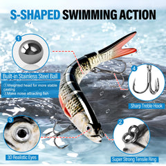 360° propeller topwater lures for splash and vibration