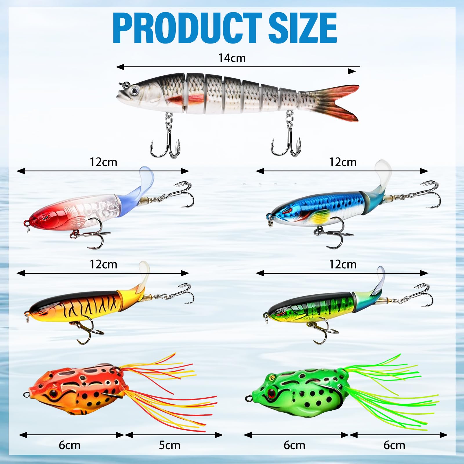 Durable ABS lure bodies with rust-resistant hooks