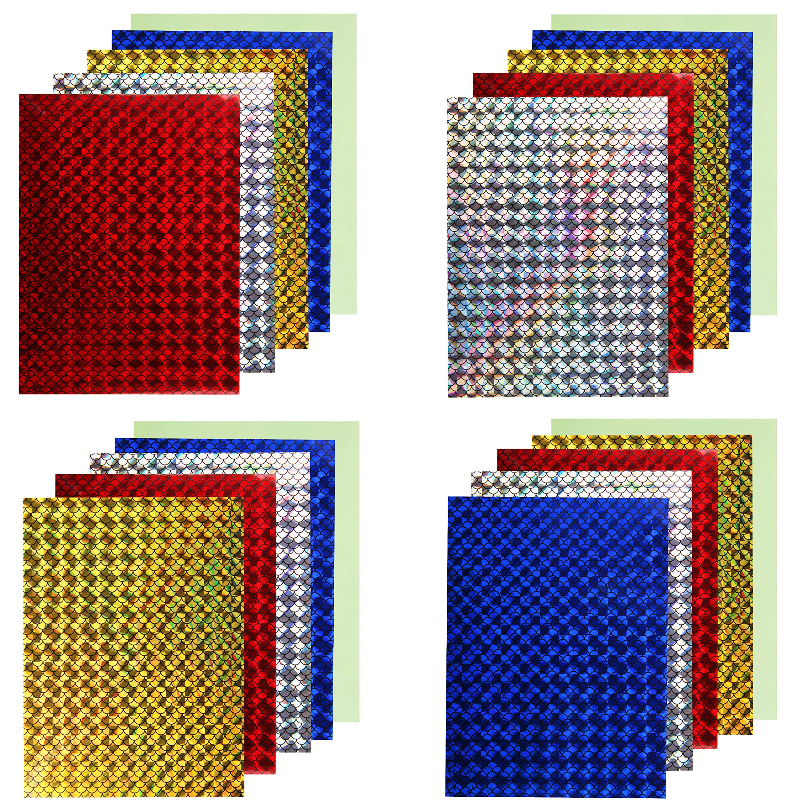 Reflective holographic fishing lure tape on blue background