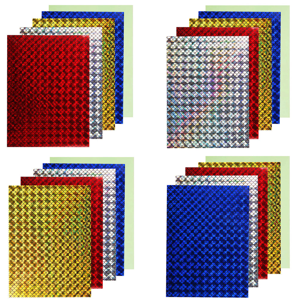 Reflective holographic fishing lure tape on blue background