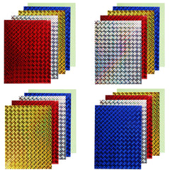 Reflective holographic fishing lure tape on blue background