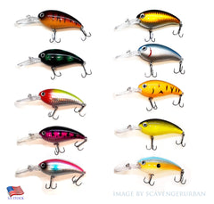 Fishing Lures 10 hard wobblers lure in action to attract predators.