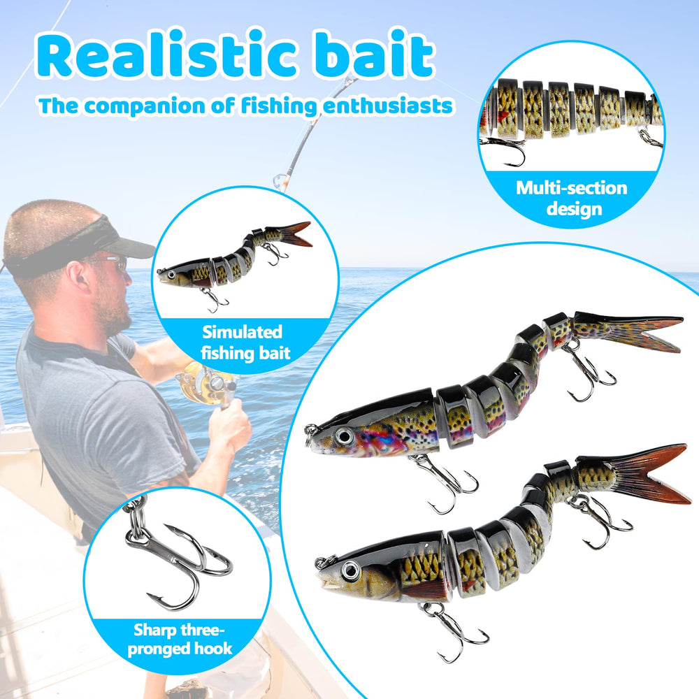 Lifelike segmented lure showing flexible joints
