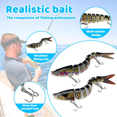 Lifelike segmented lure showing flexible joints