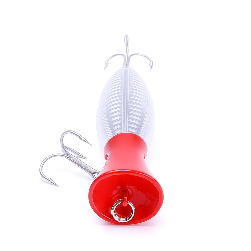 Fishing Lures Large Top Water Popper Silver metallic finish boosts visibility