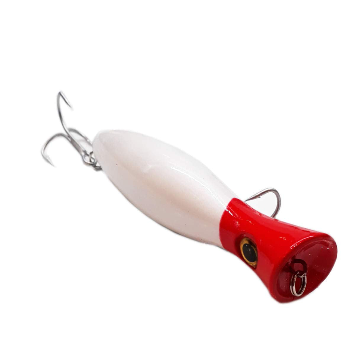 Fishing Lures red head topwater popper with 3D eyes attracts big bass.
