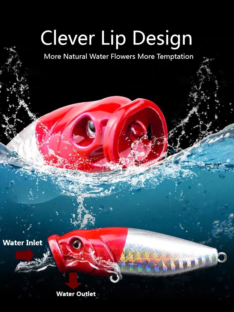 Topwater and crankbait lures designed for bass fishing