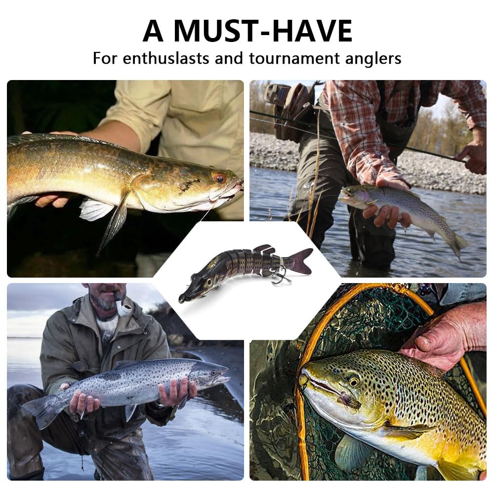Slow sinking action of bass fishing lure in water