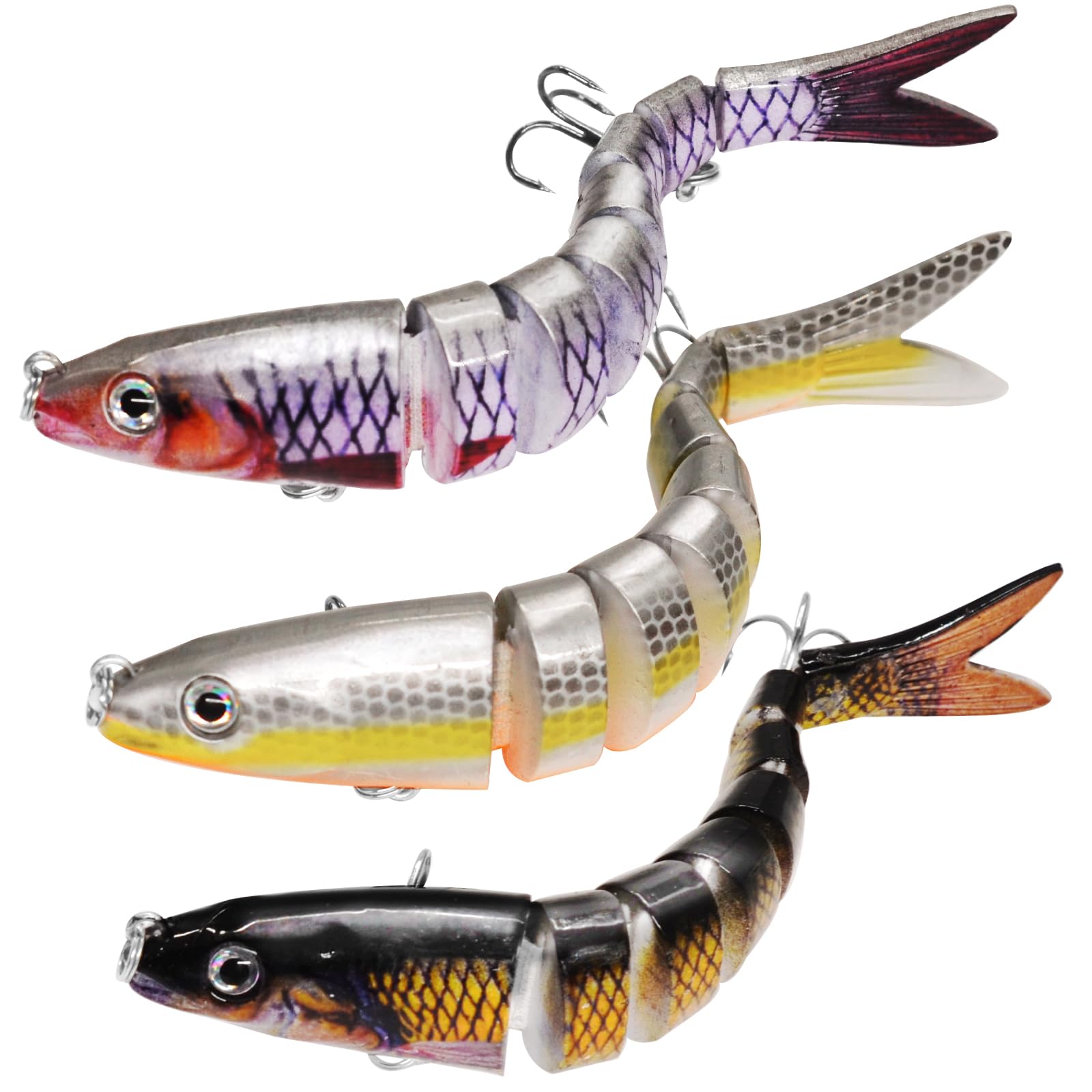 Eight-segment full-size multi-jointed swimbait showing realistic body